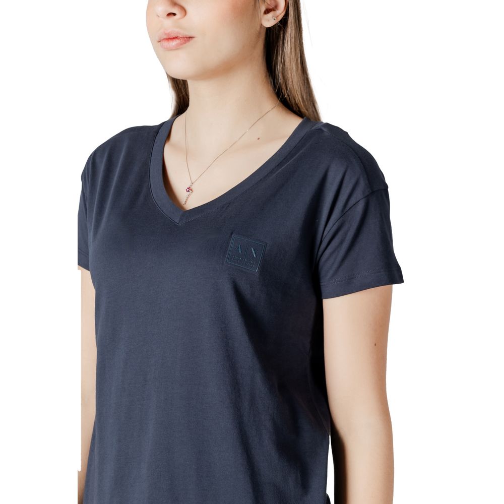 Armani Exchange Modra bombažna majica