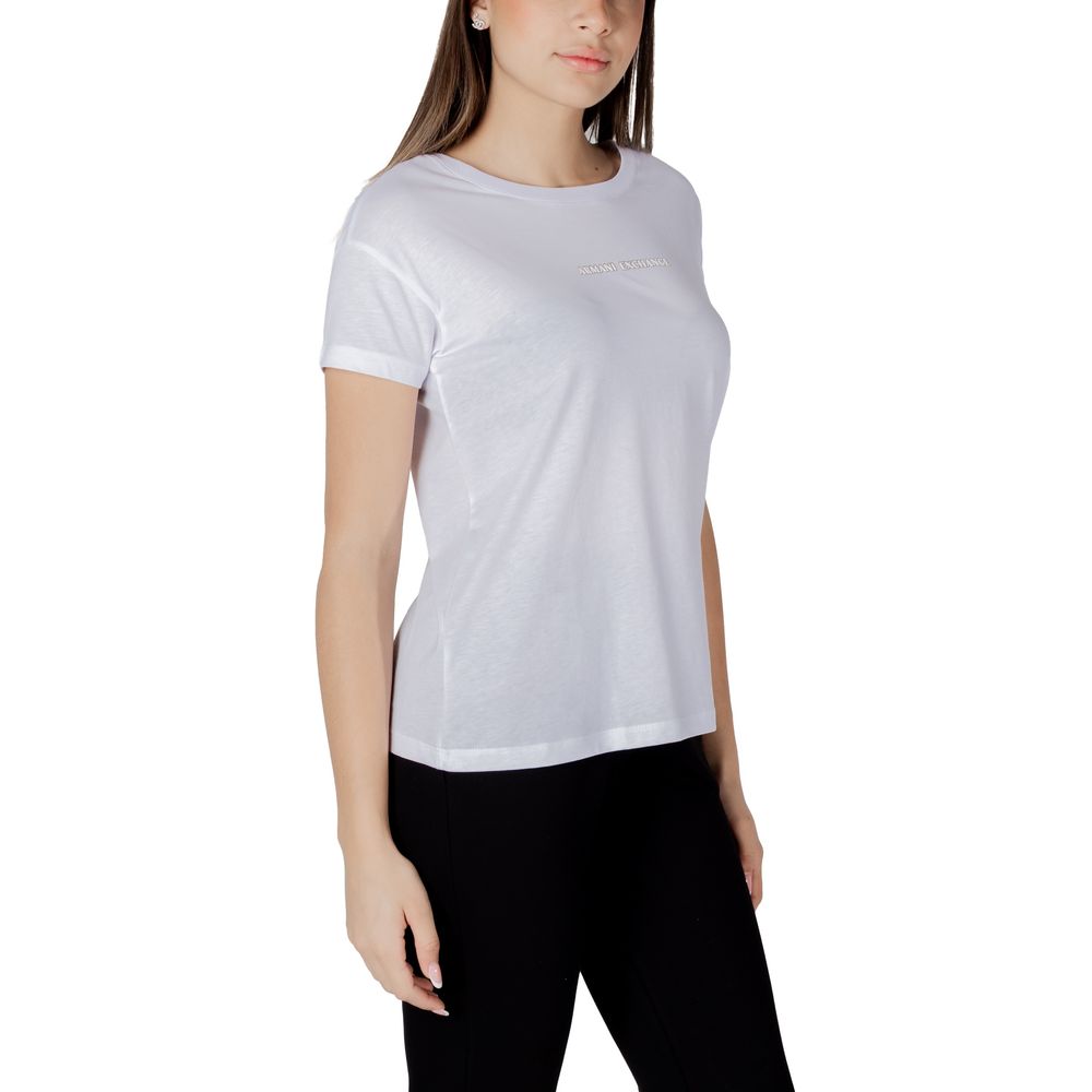 Armani Exchange Bela bombažna majica