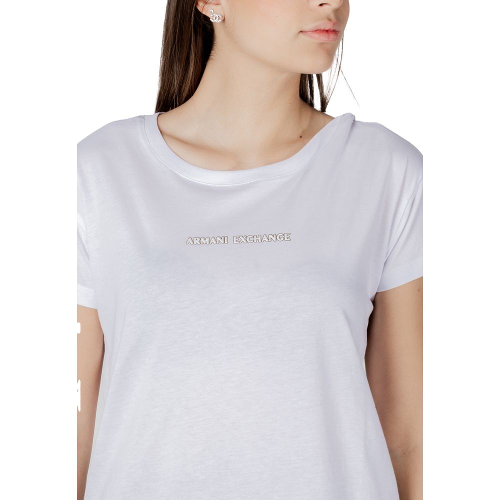 Armani Exchange Bela bombažna majica