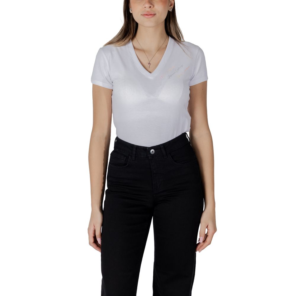 Armani Exchange Bela bombažna majica