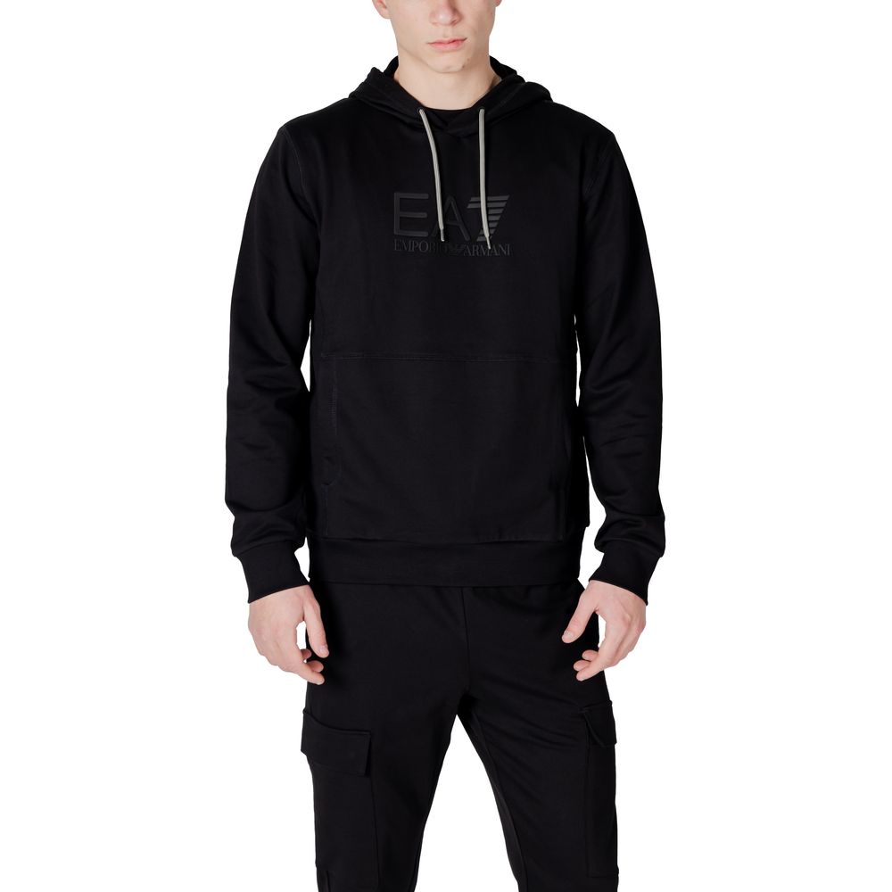 EA7 Emporio Armani Black Cotton Hoody