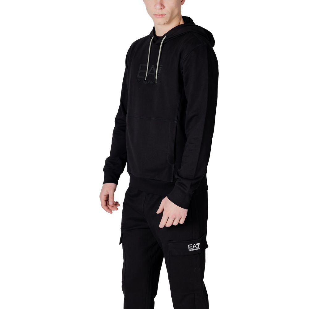 EA7 Emporio Armani Black Cotton Hoody