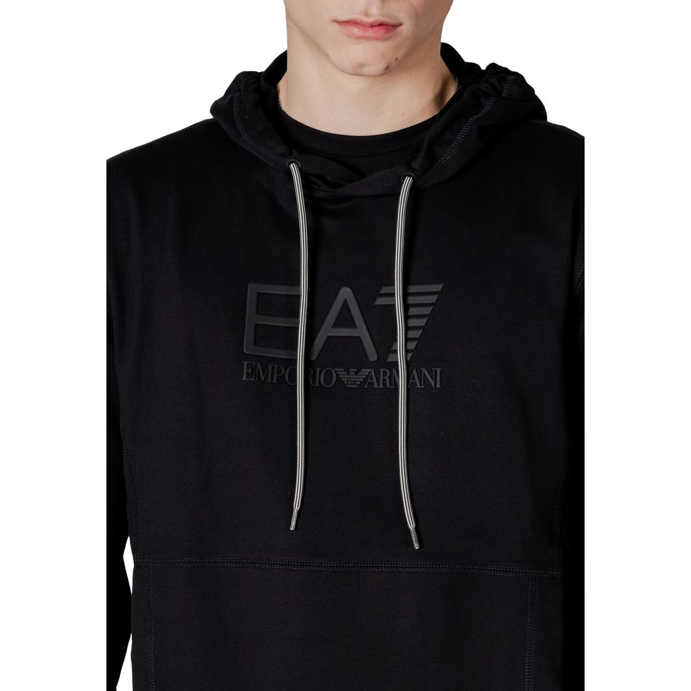 EA7 Emporio Armani Black Cotton Hoody