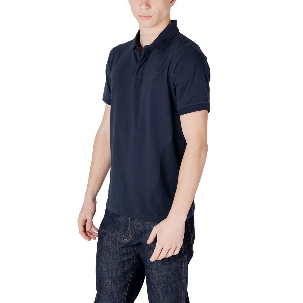 EA7 Emporio Armani Blue Cotton Polo Shirt