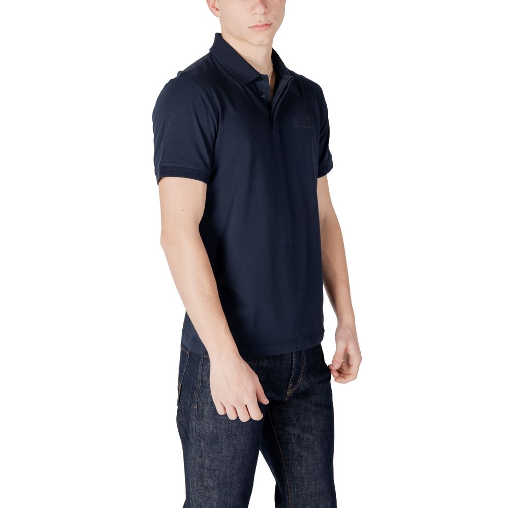 EA7 Emporio Armani Blue Cotton Polo Shirt