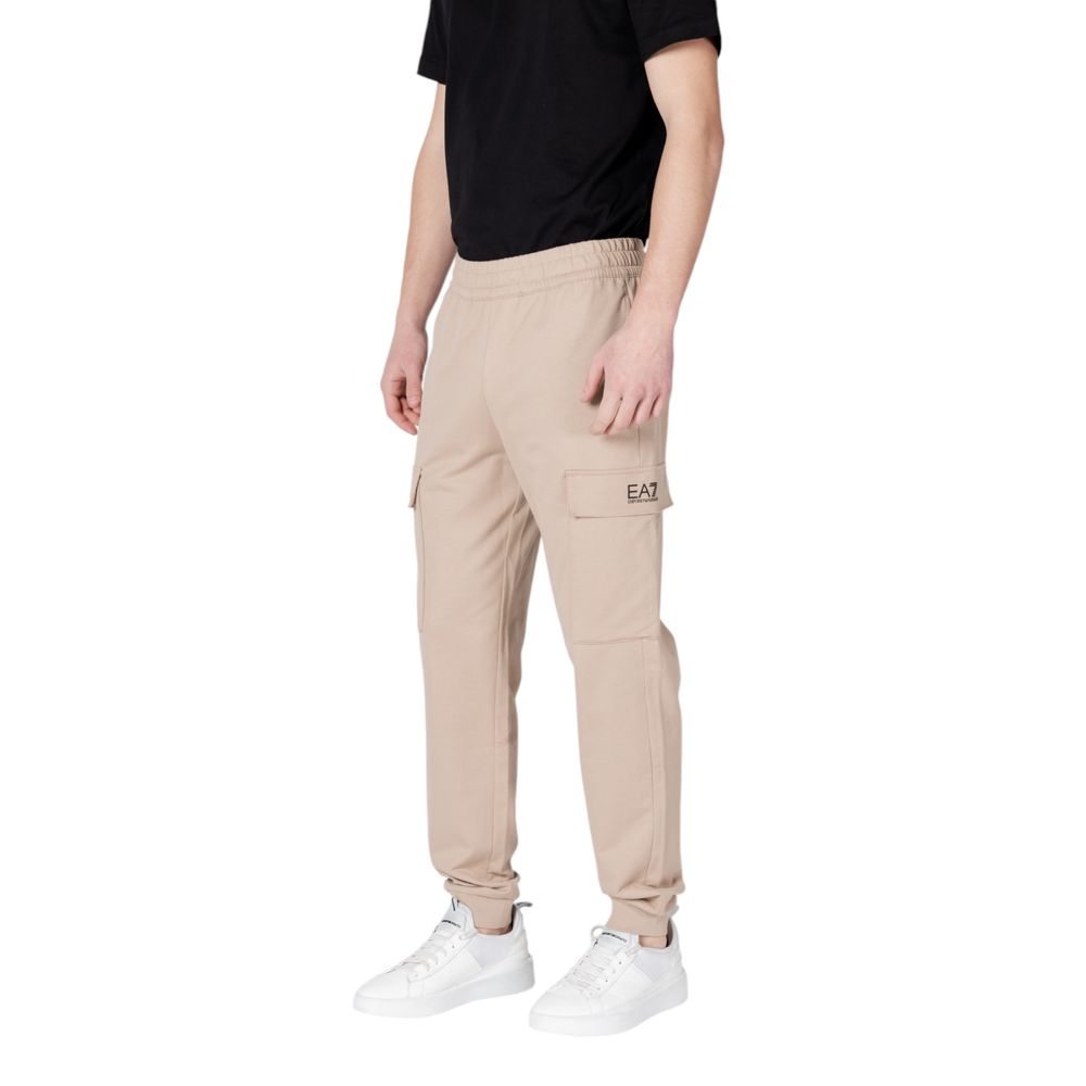 EA7 Emporio Armani Beige Cotton Joggers Workout Pant