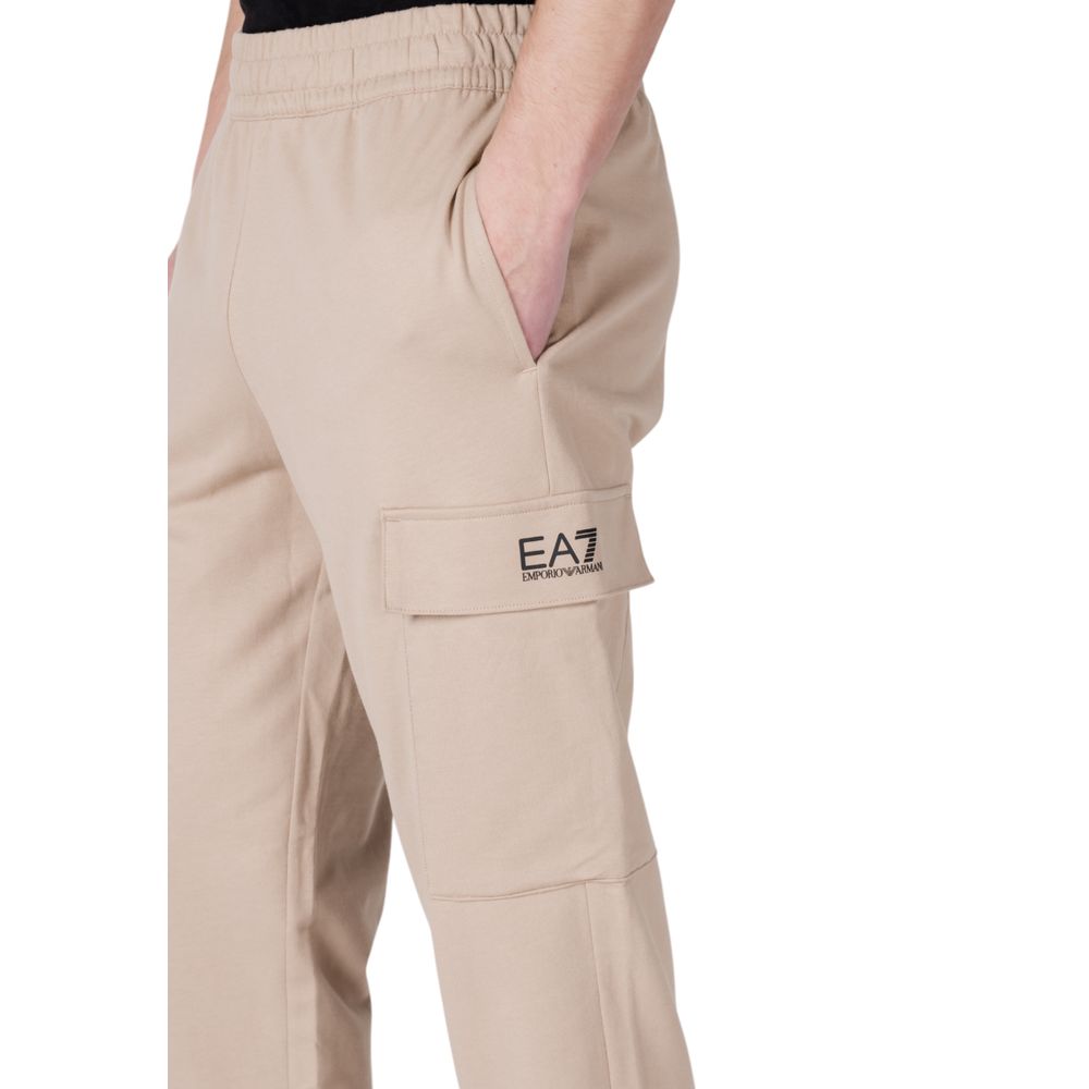 EA7 Emporio Armani Beige Cotton Joggers Workout Pant