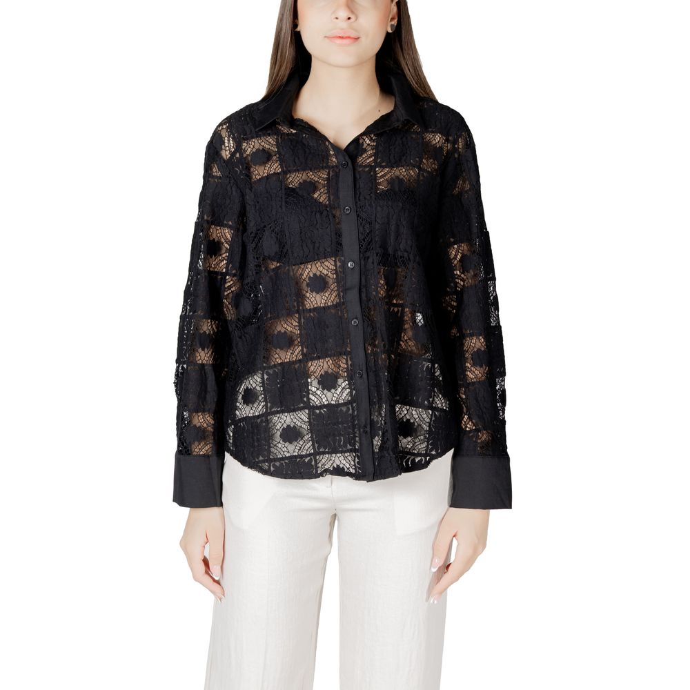 Vila Clothes Black Cotton Shirt