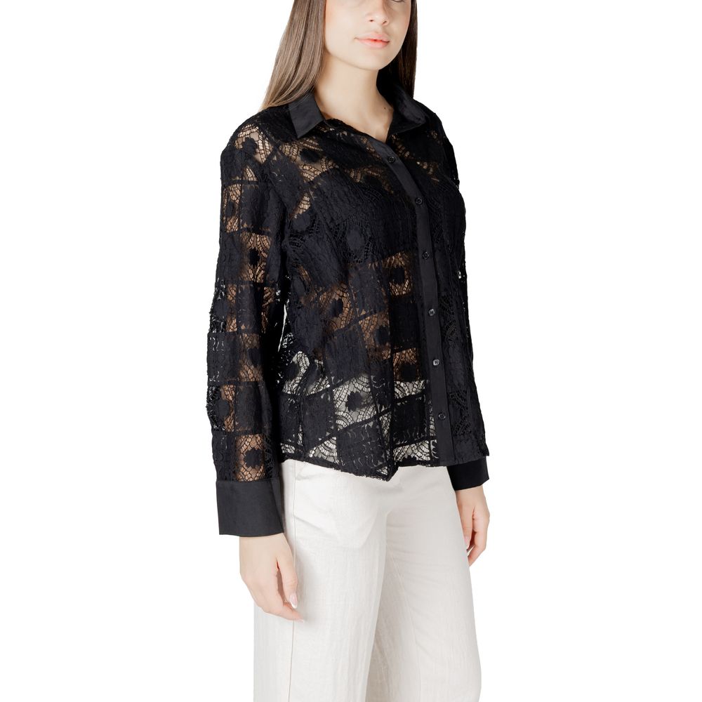 Vila Clothes Black Cotton Shirt