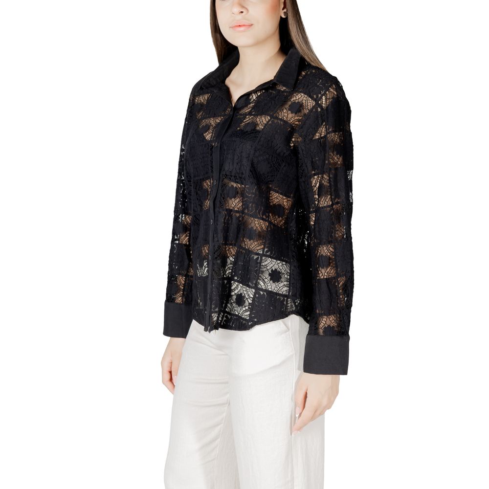 Vila Clothes Black Cotton Shirt