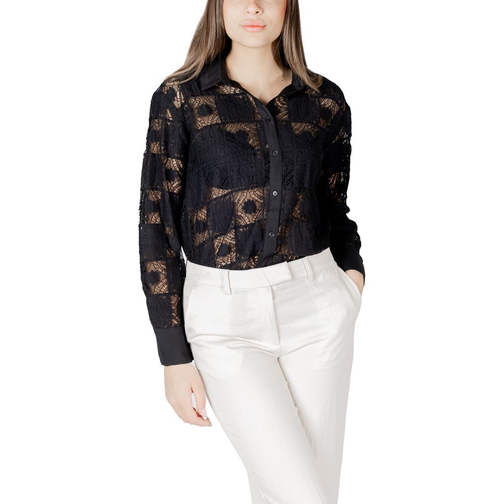 Vila Clothes Black Cotton Shirt