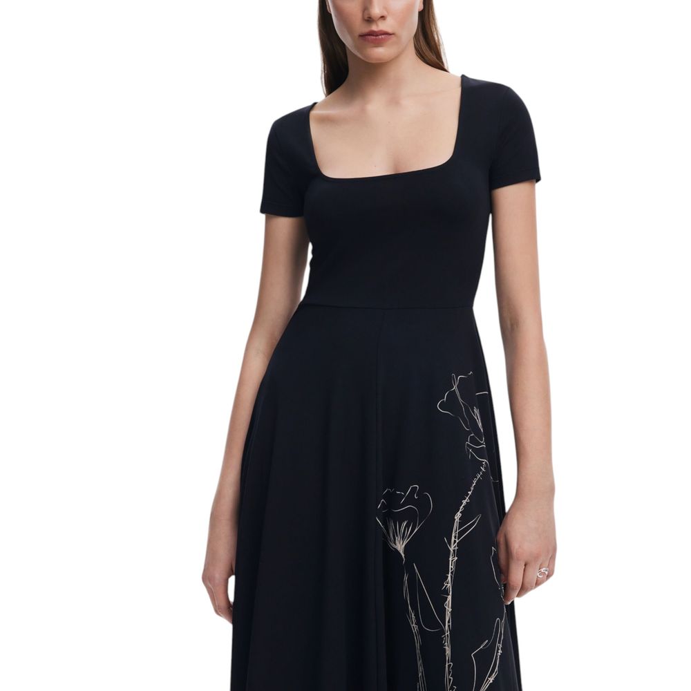 Desigual Black Cotton Midi