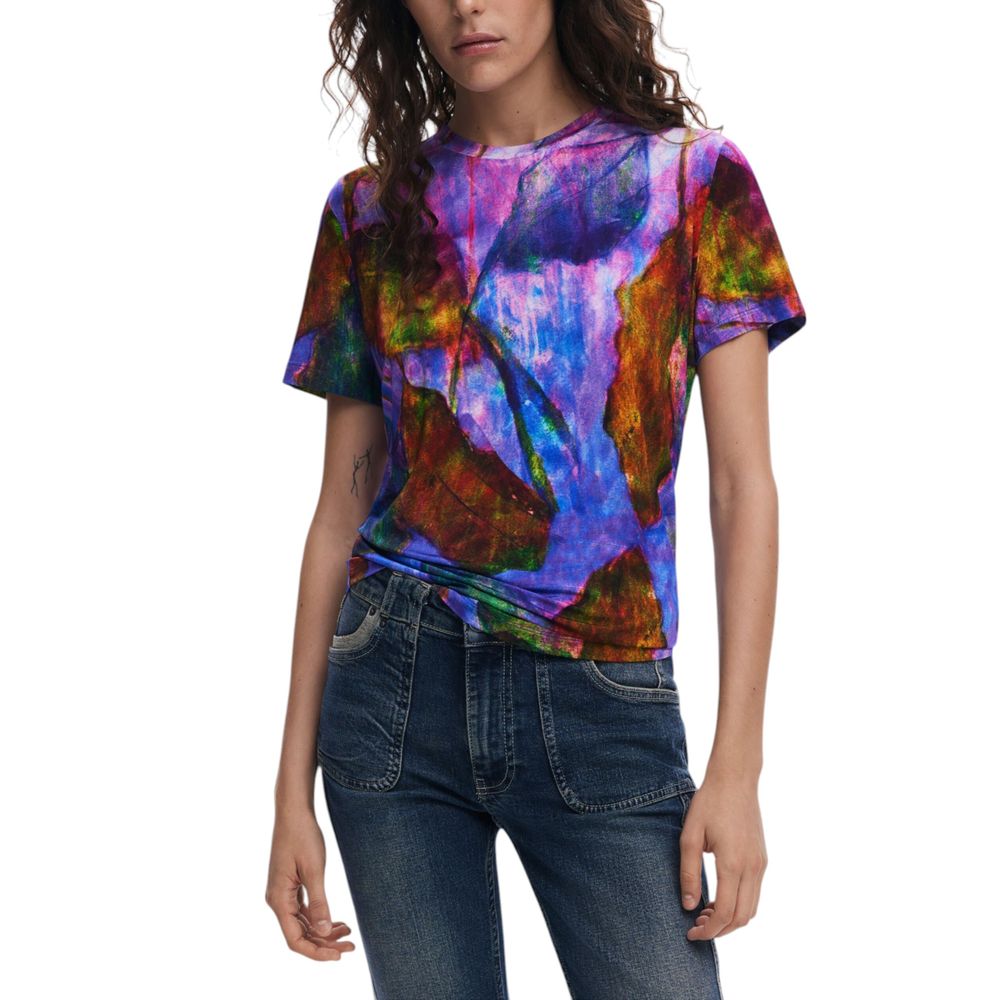 Desigual Purple Viscose T-Shirt