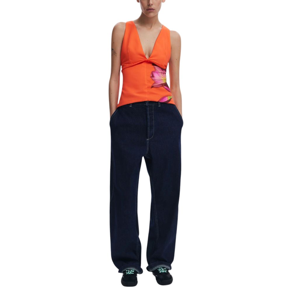 Desigual Orange Polyester Top