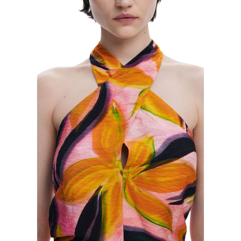Desigual Orange Viscose Top