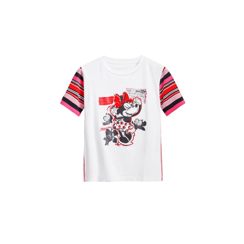 Desigual White Cotton T-Shirt
