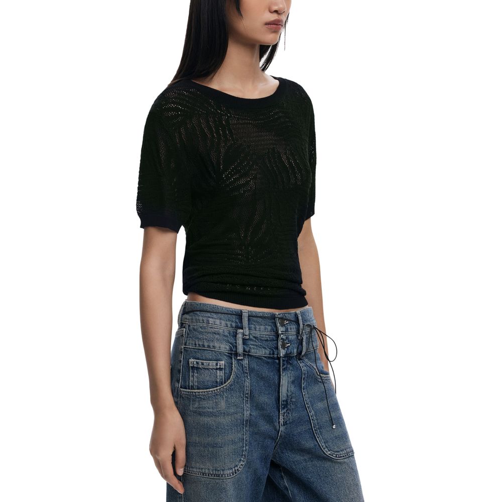 Desigual Black Viscose T-Shirt