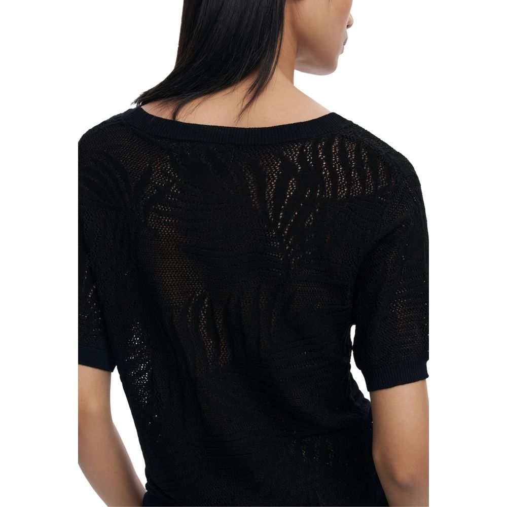 Desigual Black Viscose T-Shirt