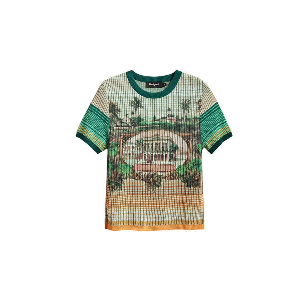 Desigual Green Viscose T-Shirt