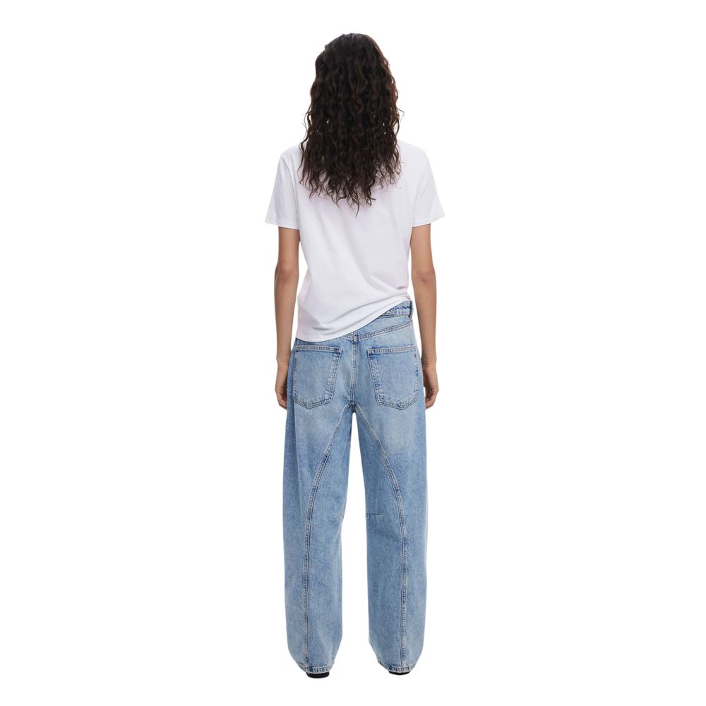 Desigual White Cotton T-Shirt