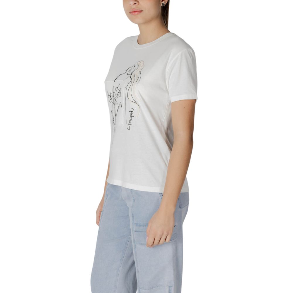 Desigual White Cotton T-Shirt