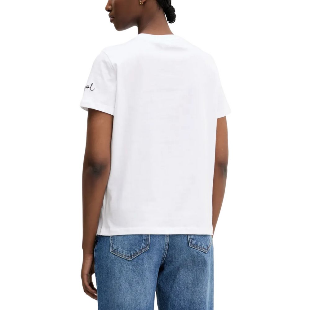 Desigual White Cotton T-Shirt