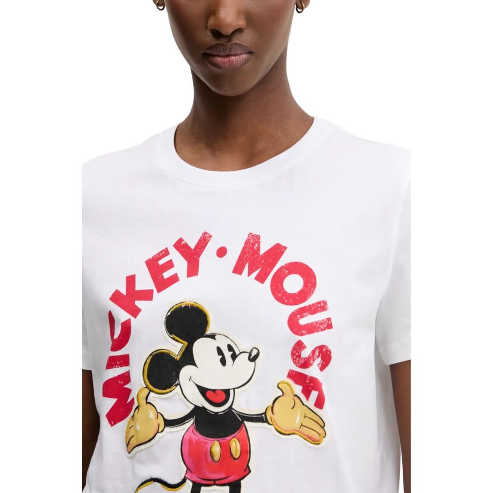 Desigual White Cotton T-Shirt
