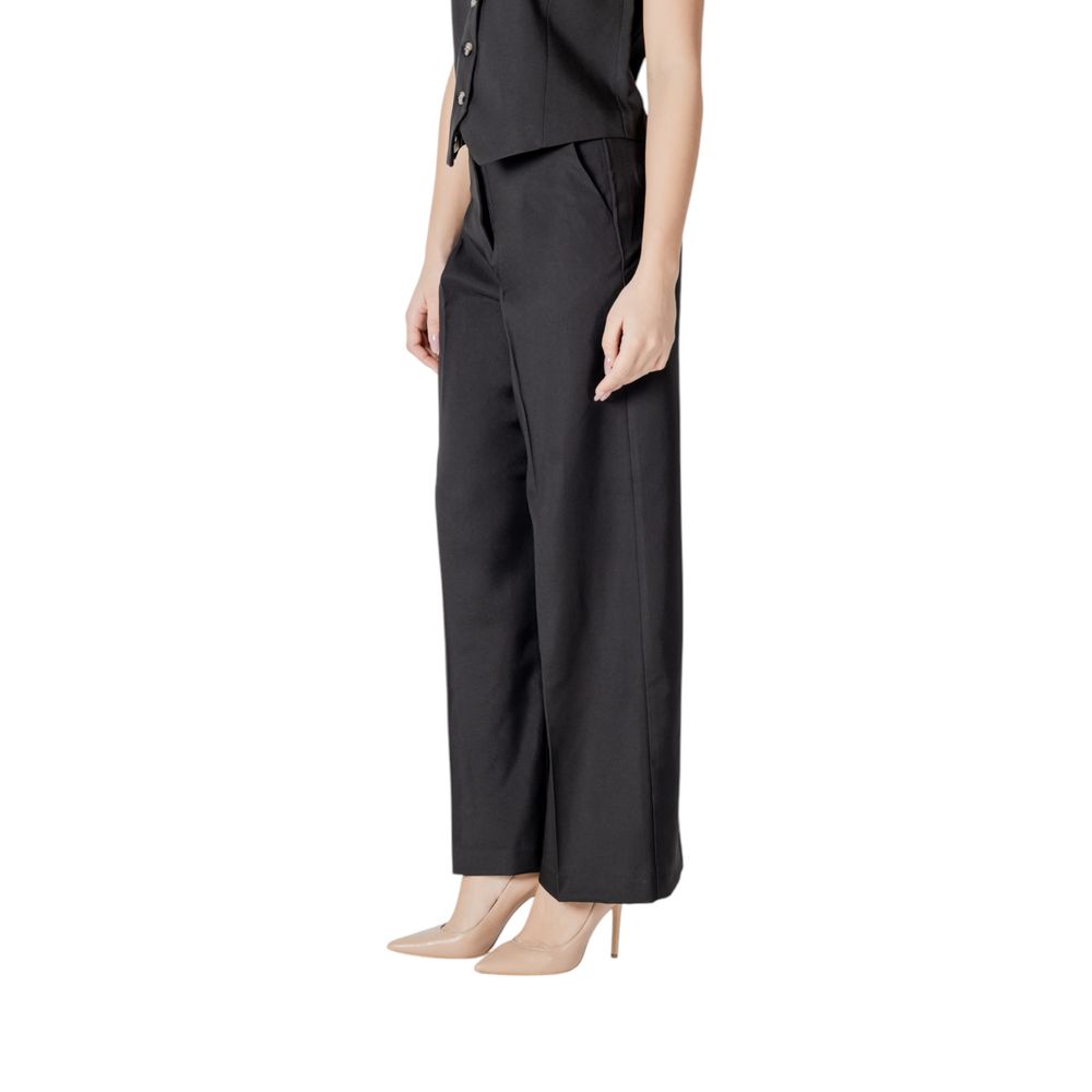 ICHI Black Polyester Pant