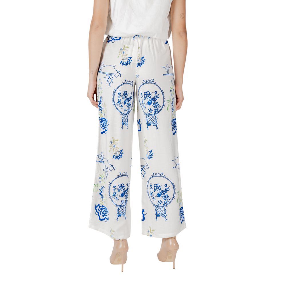 ICHI White Viscose Pant