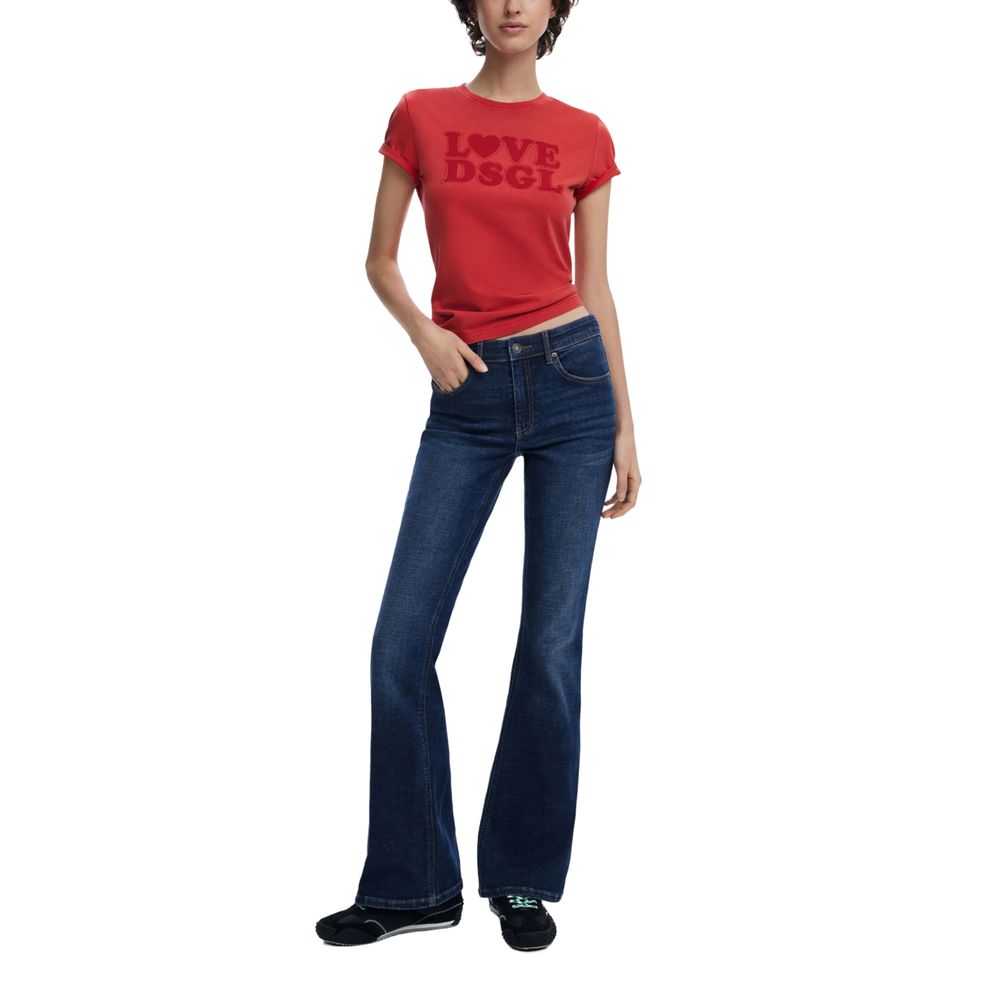 Desigual Blue Cotton Bootcut Jean
