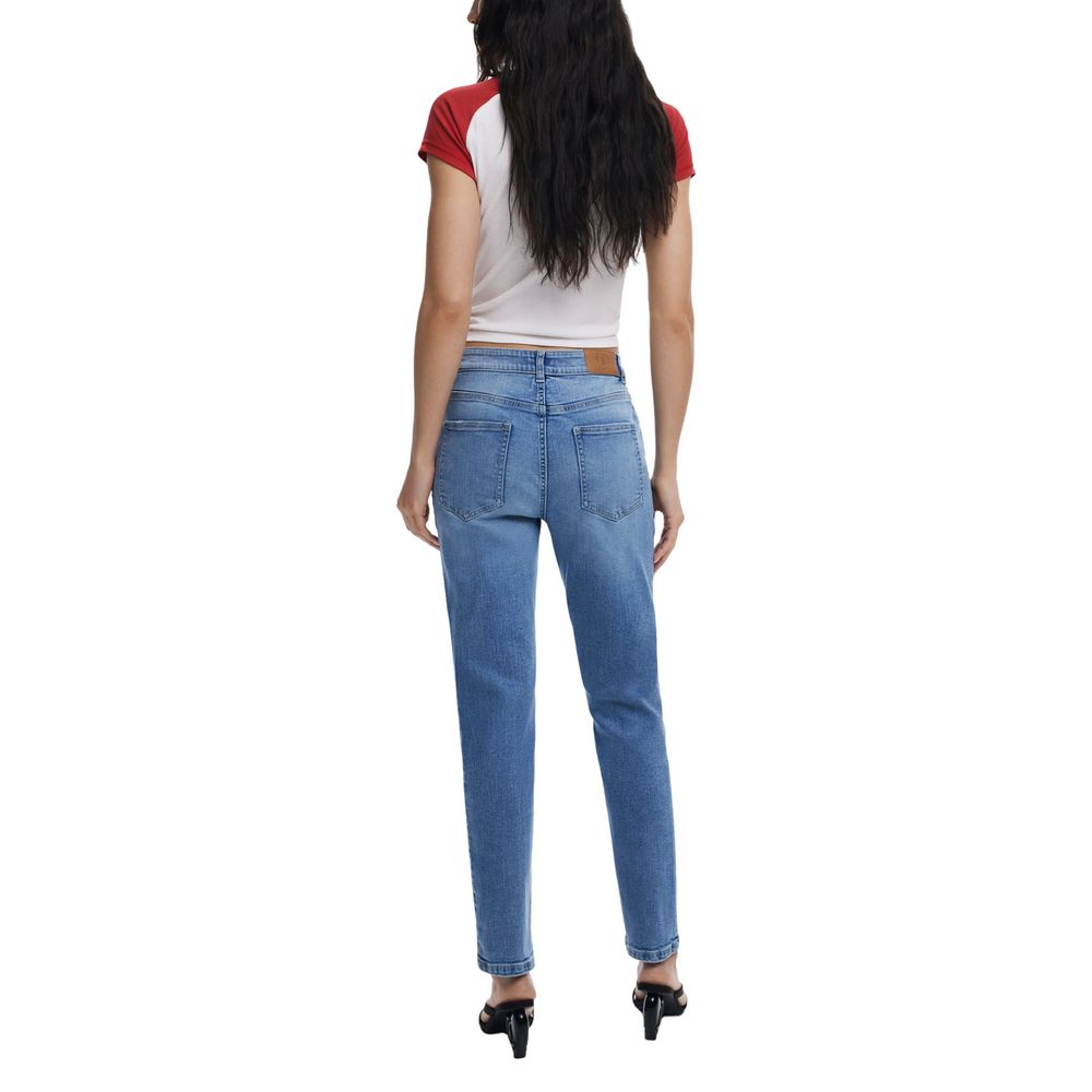 Desigual Light Blue Cotton Skinny Jean