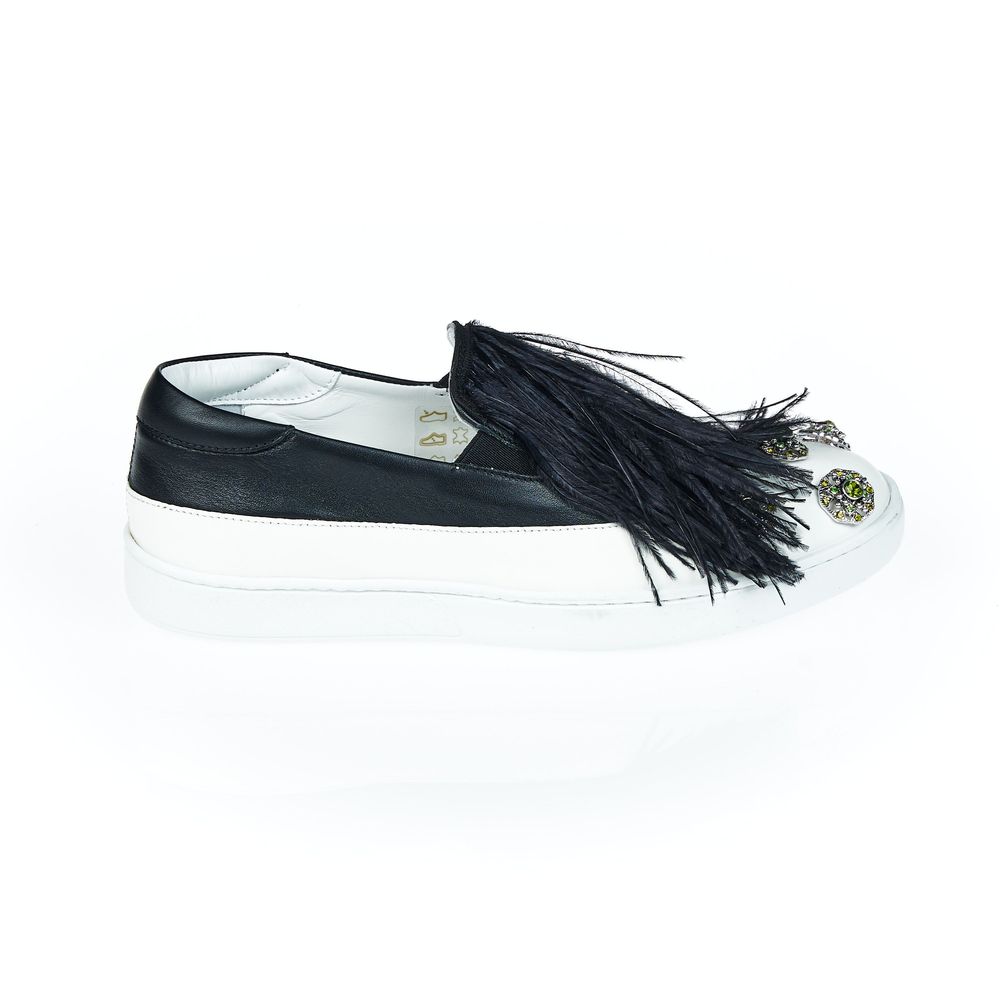 Mr&Mrs Italy Black And White Bovine Leather Shoe