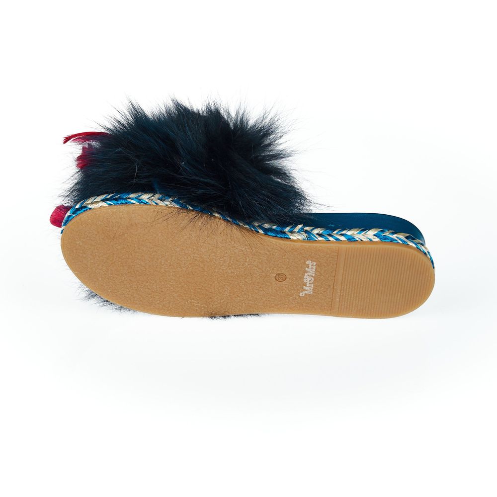 Ženski sandali iz modrega jagnječjega usnja