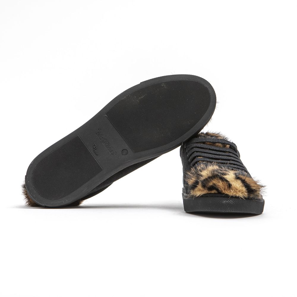 Črne usnjene ženske superge