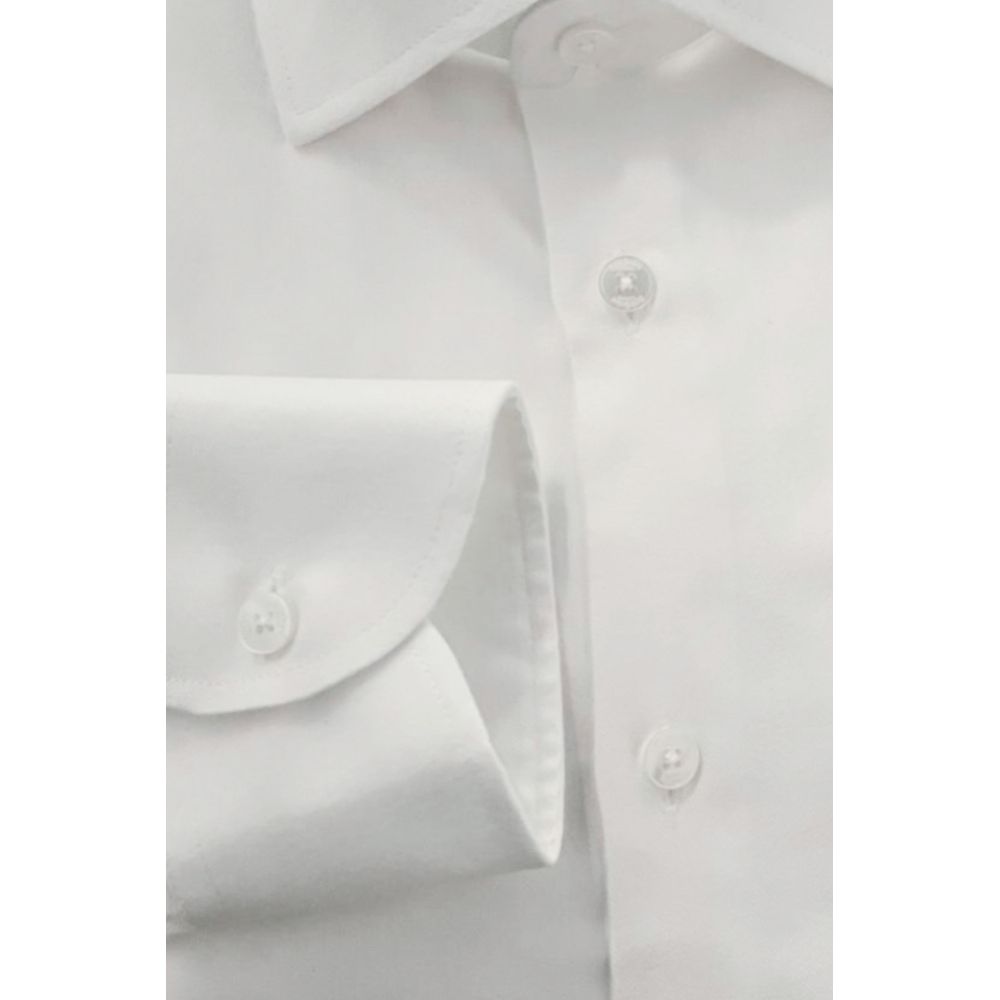 Baldinini Trend White Cotton Men's Shirt
