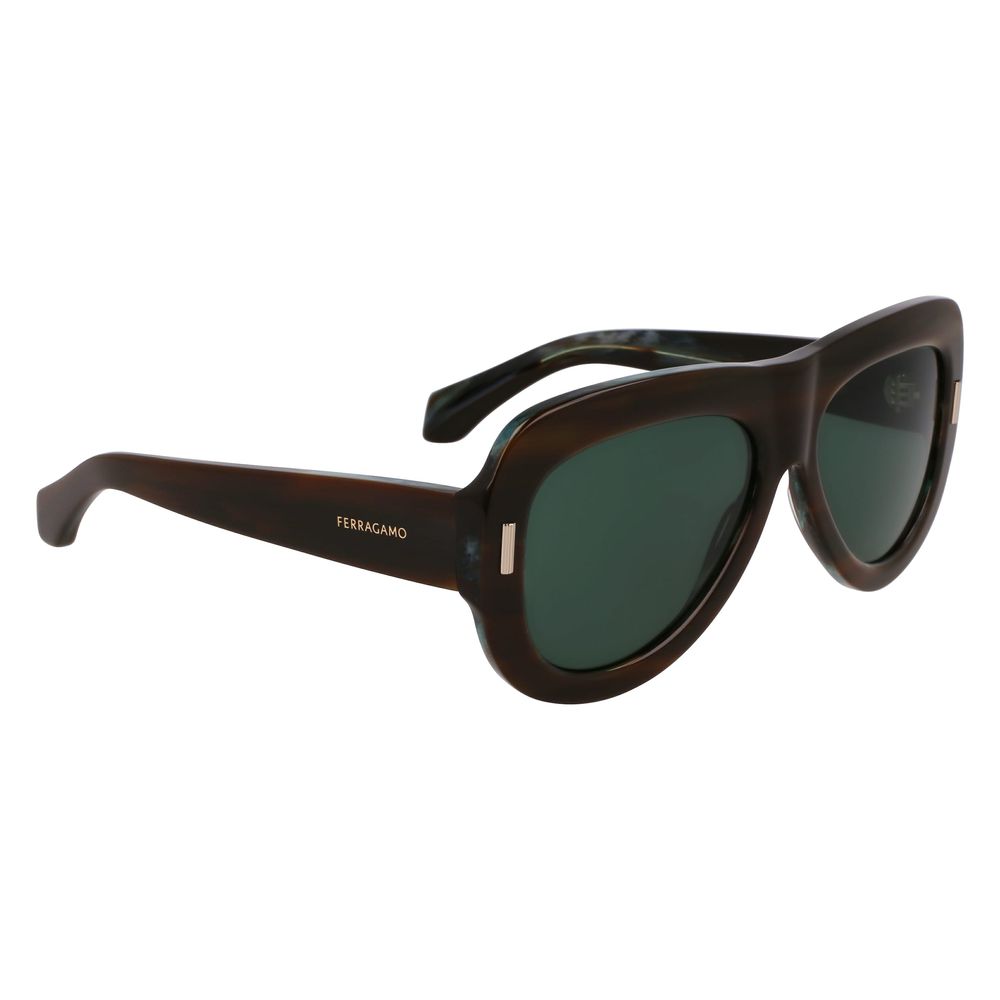 Ferragamo Green Acetate Sunglasses