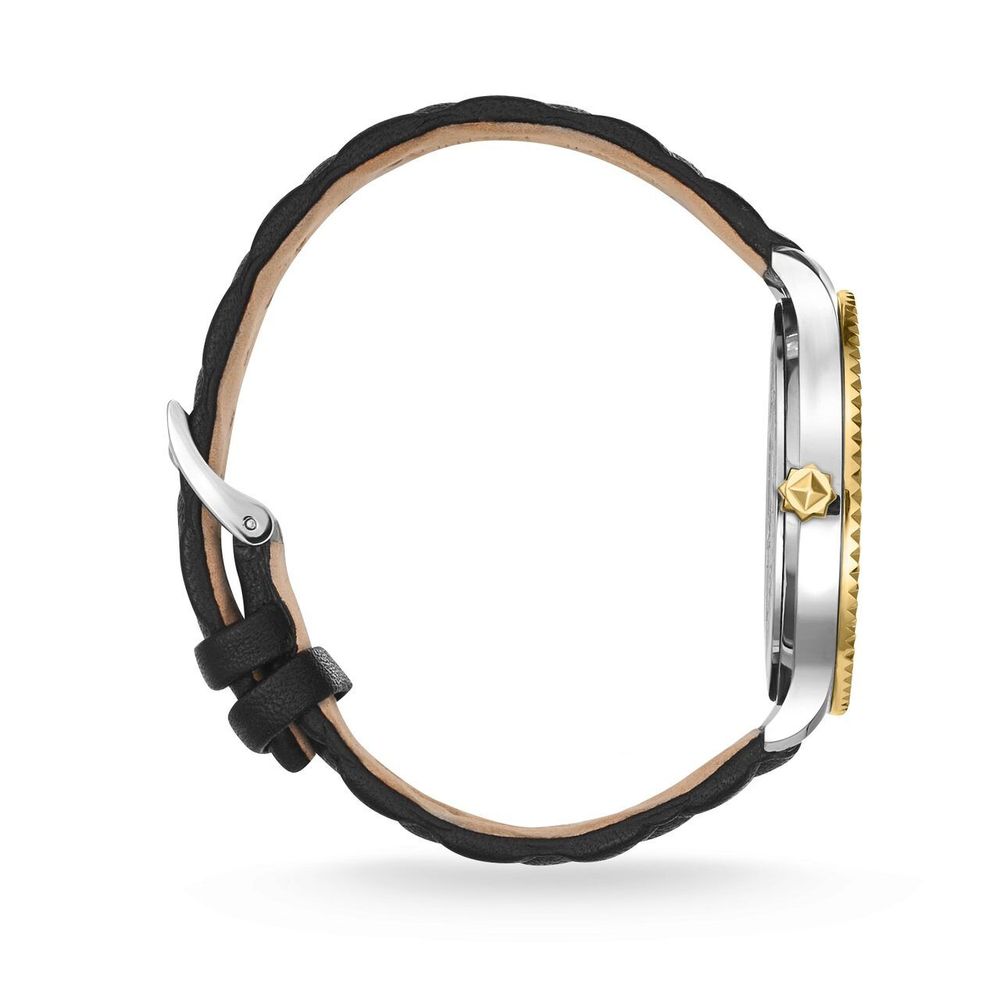 Črna usnjena elegantna ura