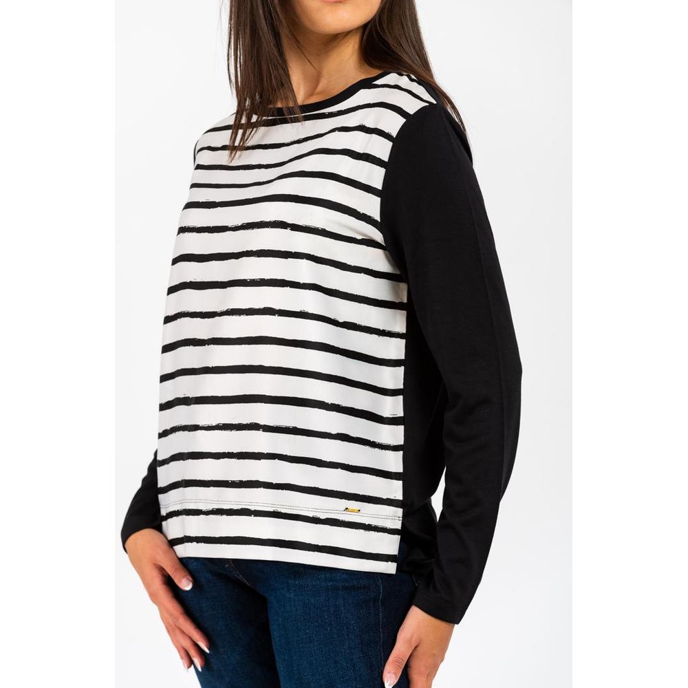 Črna modalna majica z dolgimi rokavi