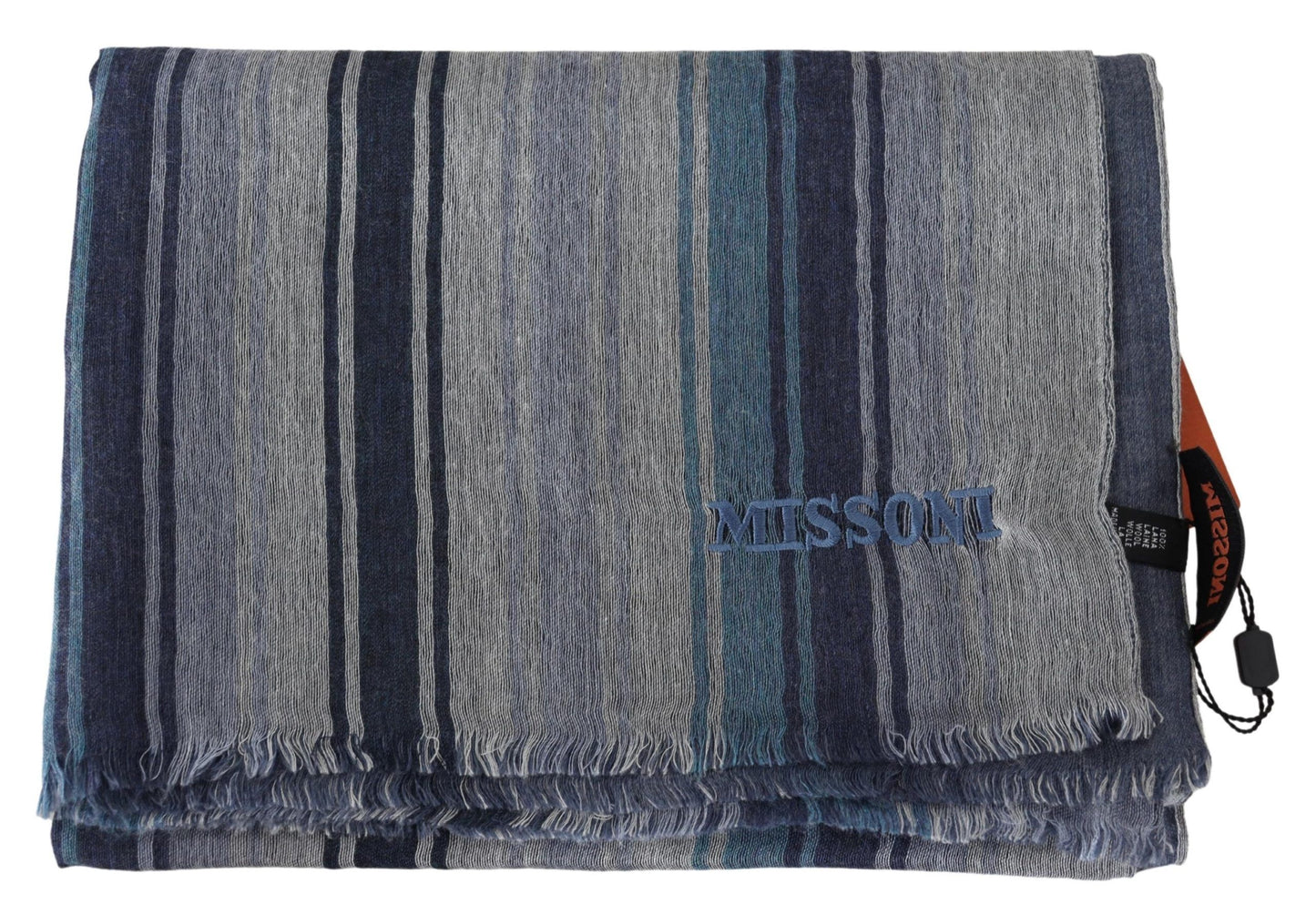 Missoni Elegantni večbarvni volneni šal z vezenjem logotipa