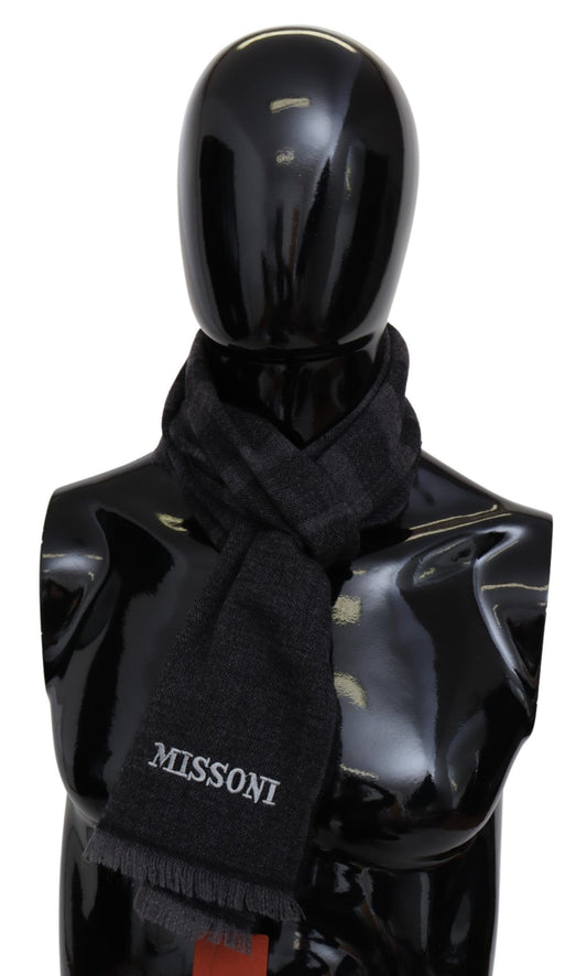 Missoni Elegantni volneni šal s podpisnimi črtami