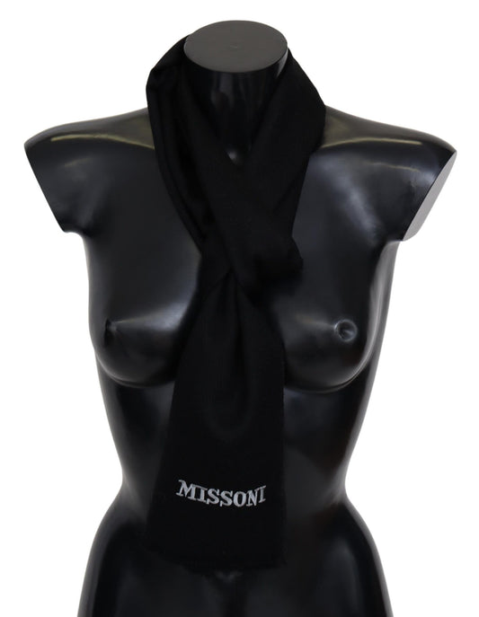 Missoni Elegantni vezeni volneni šal v črni barvi