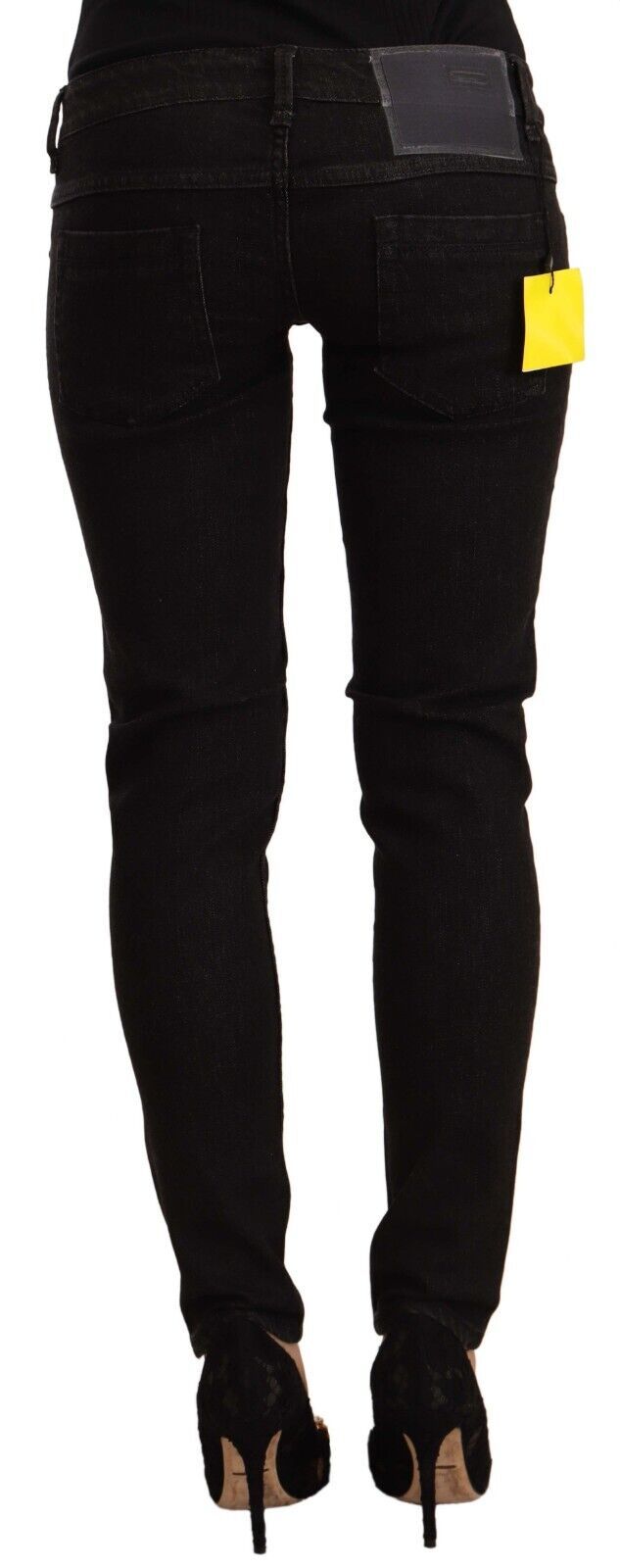 Acht Sleek Skinny črne kavbojke z nizkim pasom