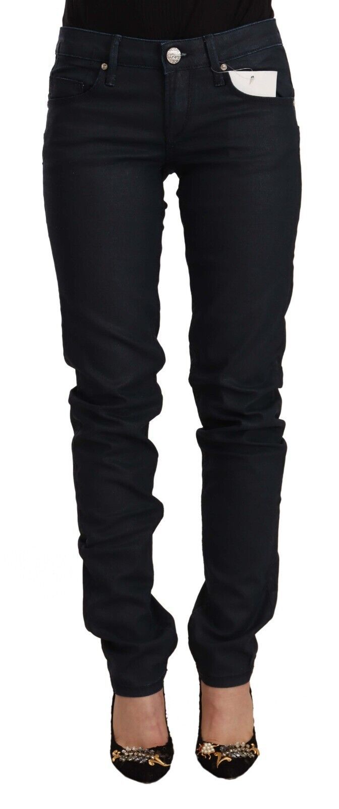 Acht Chic Nizki pas Skinny Black Denim