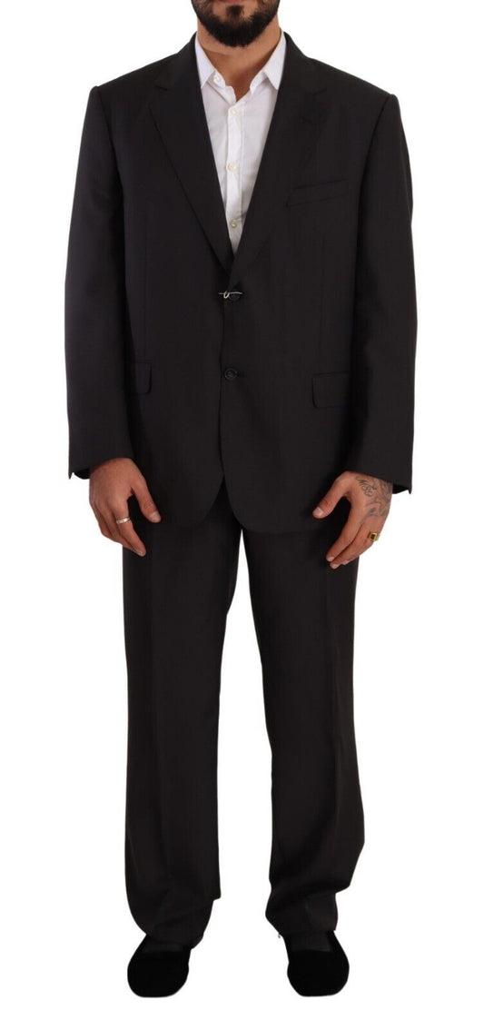 Domenico Tagliente Elegantna siva dvodelna obleka regularnega kroja