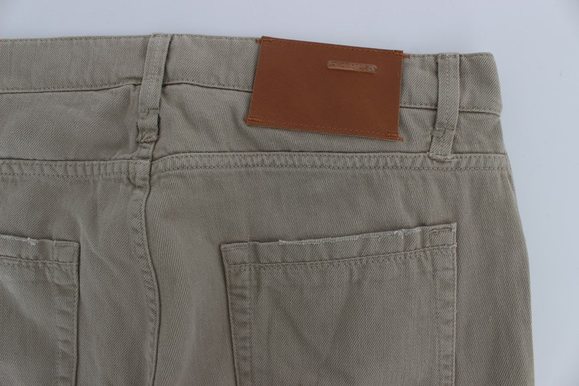 Acht Beige Straight Fit bombažne kavbojke za moške
