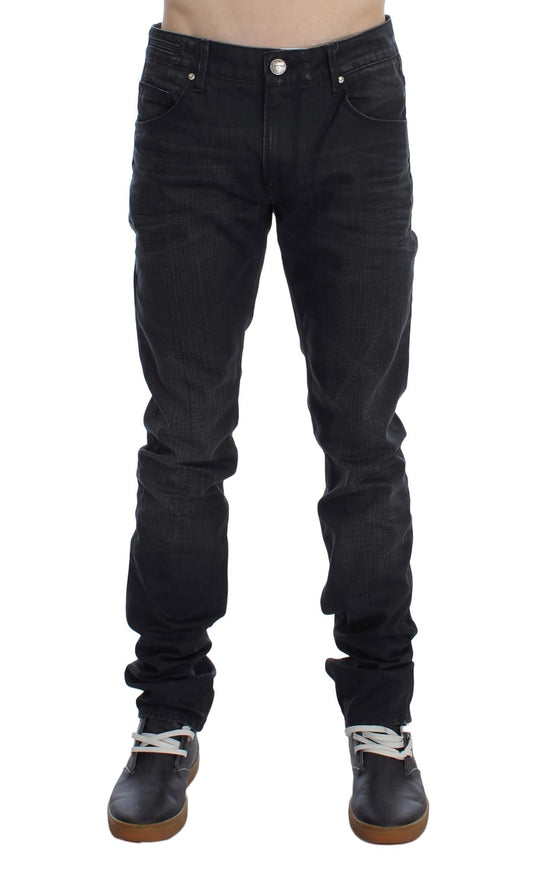 Acht Sleek Gray Slim Fit Italijanske moške kavbojke