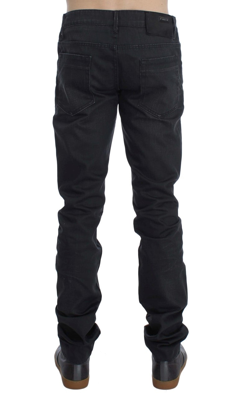 Acht Sleek Gray Slim Fit Italijanske moške kavbojke