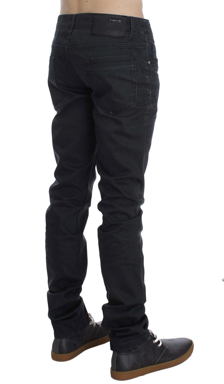 Acht Sleek Gray Slim Fit Italijanske moške kavbojke