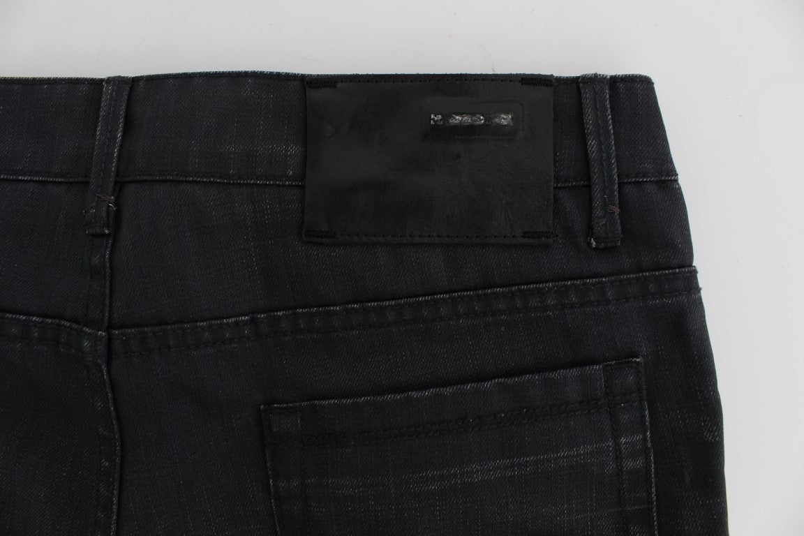 Acht Sleek Gray Slim Fit Italijanske moške kavbojke