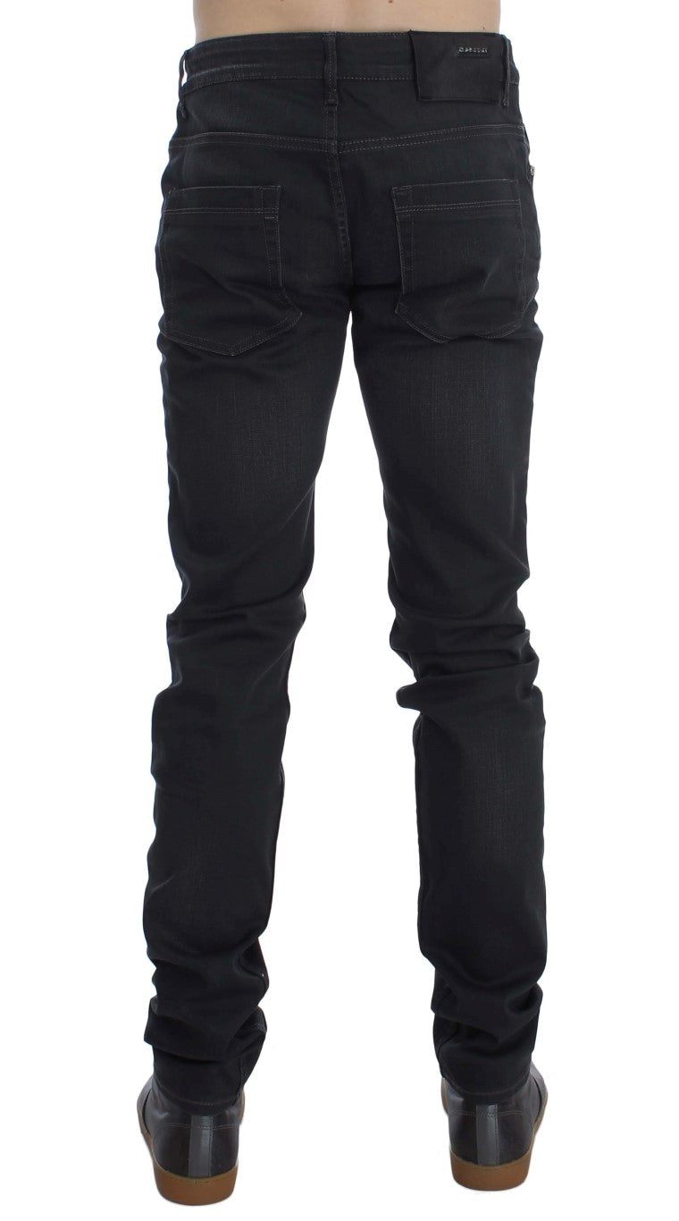 Acht Sleek Gray Slim Fit Moški vrhunski džins